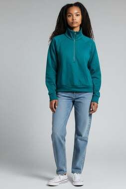 PrettyGarden Women's Drop Shoulder Half Zip Pullover Fleece Sweatshirt with Pock